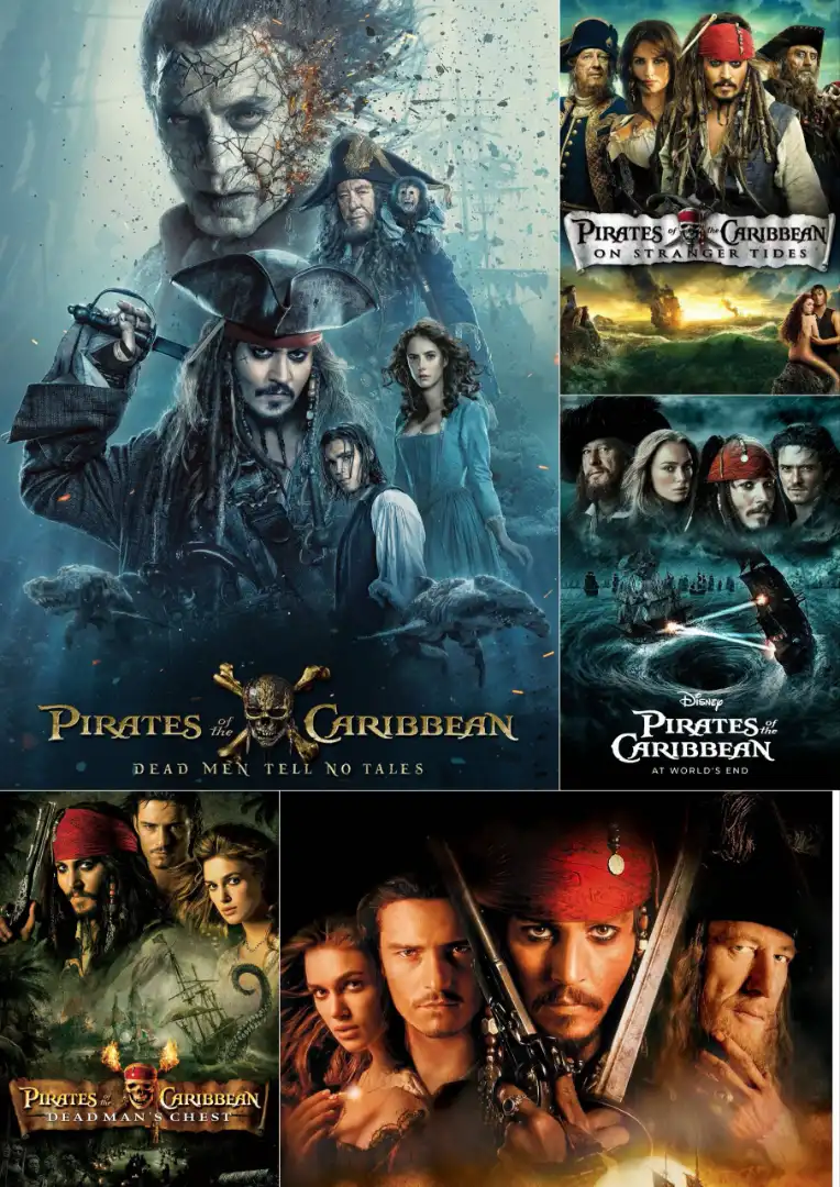 Pirates Of The Caribbean (2003-2017) {Hindi + English} Dual Audio Movies Collection 480p 720p 1080p 2160p(4k)